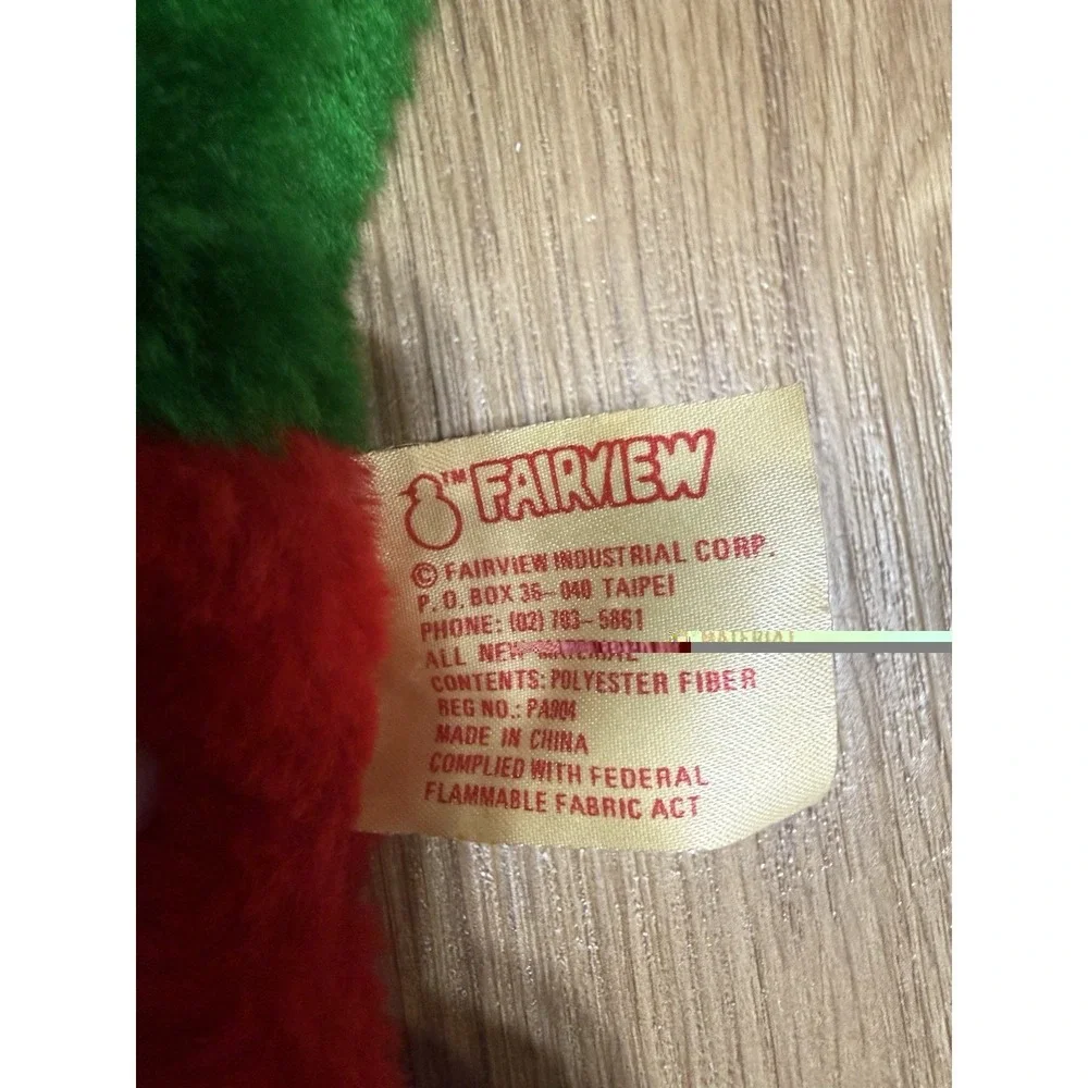 Vtg Christmas Stocking 3D Reindeer/Moose Plush Fuzzy‎ Red Nose 26